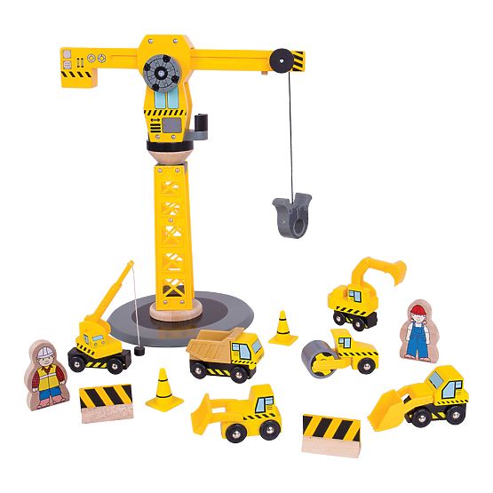 Bigjigs Rail Crane és építőipari gépek