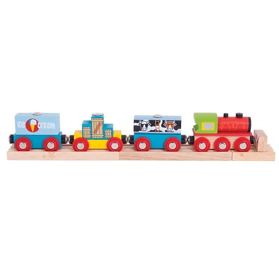 Bigjigs Rail Freight vonat + 3 vágány