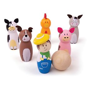 Bigjigs Toys Fából készült tekefarm