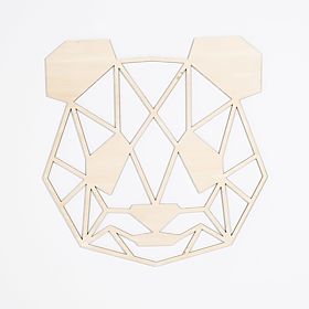 Fából készült geometrikus festmény - Panda - különböző színekben, Elka Design