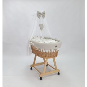 Fonott ágy felszereléssel baba számára - Pamut virágok