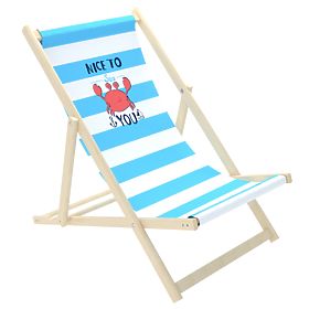 Krab gyermek strandszék - kék-fehér, Chill Outdoor